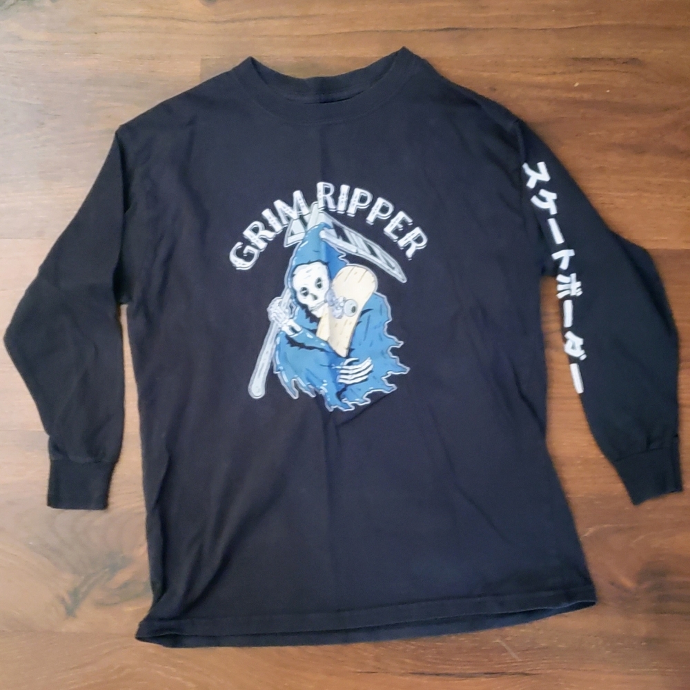 Neon Riot Grim Ripper Long Sleeve Tee Boys Size M